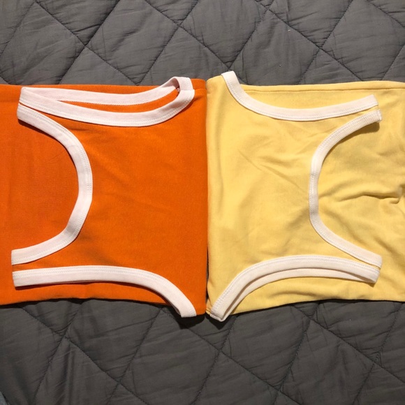 Two 100% cotton orange and yellow tank tops ππ - Picture 5 of 5